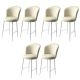 Lot de 6 chaises de bar Floranso Velours Crème et Métal Blanc