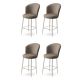 Lot de 4 chaises de bar Floranso Velours Cappuccino et Métal Chrome