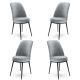 Lot de 4 chaises Olgino Velours Gris et Métal Noir