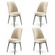 Lot de 4 chaises Olgino Velours Crème et Métal Noir