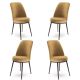 Lot de 4 chaises Olgino Velours Cappuccino et Métal Marron