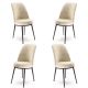 Lot de 4 chaises Olgino Velours Crème et Métal Marron