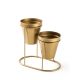 Porte pot à 2 pots Avilan L19xH16cm Métal Or