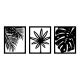 Set de 3 décorations murales Lovi 40x50cm Métal Noir