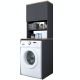 Meuble machine à laver 2 niveaux Donny L65xH183,6cm Anthracite et Bois naturel