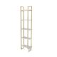 Étagère bibliothèque d'angle Haes L45cm Métal Or et Bois Effet marbre blanc