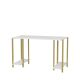 Bureau style minimaliste moderne Davy L125cm Blanc et Or