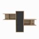 Étagère murale décoratif Dentar L118,6xH75,6cm Bois foncé et Noir
