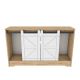 Meuble TV design 2 portes coulissantes Harris L140cm Bois clair et Blanc