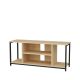 Meuble TV Awzil L120cm Métal Noir et Bois Chêne clair