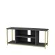Meuble TV Awzil L120cm Métal Or et Bois Anthracite