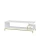 Meuble Tv design Kyrisa L120cm Métal Or et Bois Blanc
