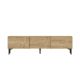 Meuble TV 3 portes basculantes Berta L160cm Chêne clair