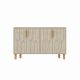 Buffet design 4 portes battantes Serka L120cm Effet travertin beige