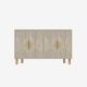 Buffet design 4 portes battantes Festine L120cm Effet travertin beige