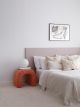 Pouf design Sara Tissu Rouge brique