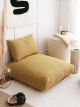 Coussin de sol Cozette L70xH27cm Tissu bouclette Moutarde