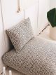 Coussin de sol Cozette L70xH27cm Tissu bouclette Motif Losanges Gris foncé et Beige