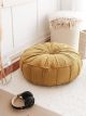 Coussin de sol bomba D60cm Tissu bouclette Effet lin Jaune