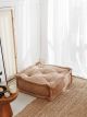 Pouf tapissier Biscotta Velours côtelé Camel