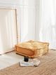 Pouf tapissier Biscotta Velours côtelé Jaune