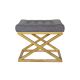 Tabouret assise capitonné Ulad Métal Or et Velours Gris