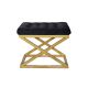 Tabouret assise capitonné Ulad Métal Or et Velours Noir