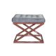 Tabouret assise capitonné Ulad Métal Cuivre et Velours Gris
