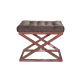 Tabouret assise capitonné Ulad Métal Cuivre et Velours Marron