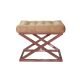 Tabouret assise capitonné Ulad Métal Cuivre et Velours Jaune