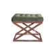 Tabouret assise capitonné Ulad Métal Cuivre et Velours Vert