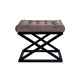 Tabouret assise capitonné Ulad Métal Noir et Velours Marron