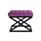 Tabouret assise capitonné Ulad Métal Noir et Velour Violet