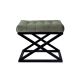 Tabouret assise capitonné Ulad Métal Noir et Velours Vert foncé