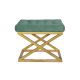 Tabouret assise capitonné Ulad Métal Or et Velours Vert