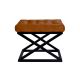 Tabouret assise capitonné Ulad Métal Noir et Velours Terracotta