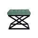Tabouret assise capitonné Ulad Métal Noir et Velours Vert