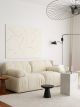 Canapé moderne 2 places modulable Nouda Tissu bouclette Blanc