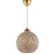 Suspension Davio D24cm Métal Or antique et Jute Taupe