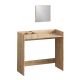 Coiffeuse avec miroir murale Egerson Bois clair et Métal Noir