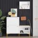 Ensemble de meuble à chaussures et étagère murale Celina L110cm Blanc Or