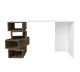 Bureau 4 étagères Elmer 130cm Bois Naturel et Blanc