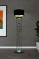 Lampadaire design Estrela H160cm Abat jour cylindrique Noir et Pieds Métal Noir chromé