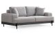 Canapé 2 places kamily Bois Noir et Tissu bouclette Gris