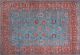 Tapis persan Rolis 230x330cm Tissu Motif Floral Bleu et Rouge