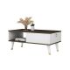 Table basse Wakian L90cm Bois foncé et Blanc
