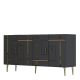 Buffet design 4 portes battantes Jeno L150cm Anthracite et Or