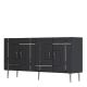 Buffet design 4 portes battantes Jeno L150cm Anthracite et Argent