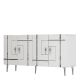 Buffet design 4 portes battantes Jeno L150cm Anthracite et Argent