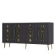 Buffet bas design 4 portes battantes Kerla L150cm Anthracite et Or